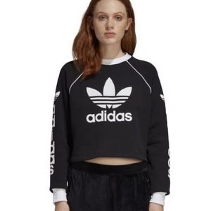 Adidas Cropped Top Sweatshirt Size: Small